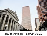 Central Business district, skyscrapers and Gallier Hall, New Orleans, Louisiana