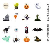 set of halloween feast ... | Shutterstock .eps vector #1176623125