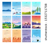2020 calendar minimalistic... | Shutterstock .eps vector #1532711708