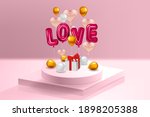 inerior pedestal love red... | Shutterstock .eps vector #1898205388