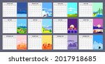 2022 calendar planner... | Shutterstock .eps vector #2017918685