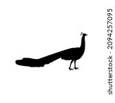 black silhouette of peacock... | Shutterstock .eps vector #2094257095