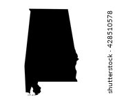 Black blank Alabama state map. Flat vector illustration. EPS10.