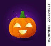 cute halloween pumpkin with... | Shutterstock .eps vector #2028645335