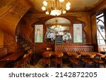 Small photo of Paris, France-April 02, 2022 : Created in 1902 in the heart of the historic district of La Bastille, the Bistrot du Peintre displays all the charm of typical Parisian bistros in an Art Nouveau style.