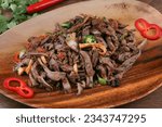 Small photo of cooked livers mixed with vegetables called kibdah very famous plate meal in midi least and arabian countries