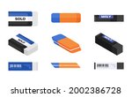 Set Of Eraser Or Rubber With...