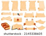 set of ancient parchment... | Shutterstock .eps vector #2145338605
