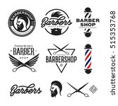 Barber Shop Badges Set. Barbers ...