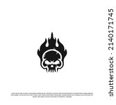 Fire Skull Logo Design Vector