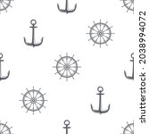 ship wheel and anchor seamless... | Shutterstock .eps vector #2038994072