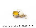 Boiled and raw quail eggs...