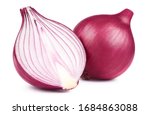 Red whole and sliced onion ...