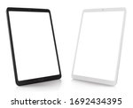 Set of black and white tablet...