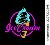 ice cream waffle cone logo icon ...
