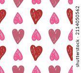 hearts seamless pattern. hand... | Shutterstock .eps vector #2114050562