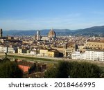 Daytime city view from Piazzale Michelangelo in Florence, Italy