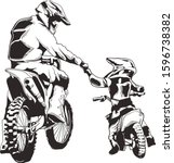 Motocross Vector Ink   Dad And...