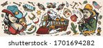 wild west. western art.  old... | Shutterstock .eps vector #1701694282