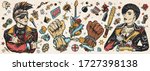 punk music. old school tattoo... | Shutterstock .eps vector #1727398138