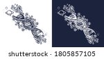 dna chain and art nouveau... | Shutterstock .eps vector #1805857105