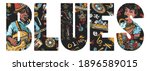 blues slogan. beautiful black... | Shutterstock .eps vector #1896589015
