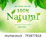 100  natural lettering on... | Shutterstock .eps vector #793877818