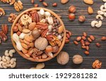 Assortment of nuts in bowls....