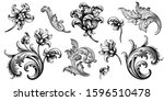 vintage spring flower summer... | Shutterstock .eps vector #1596510478