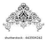 vintage baroque victorian frame ... | Shutterstock .eps vector #663504262