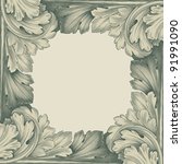 vintage border frame engraving... | Shutterstock .eps vector #91991090