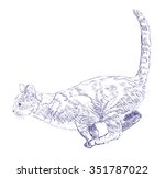 sketch of cat  hand drawn... | Shutterstock .eps vector #351787022