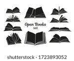 open book black silhouettes.... | Shutterstock .eps vector #1723893052