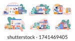 online store payment. mobile... | Shutterstock .eps vector #1741469405