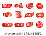 sale label set giving fifty... | Shutterstock .eps vector #1931413052