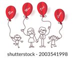 happy family holding red... | Shutterstock . vector #2003541998