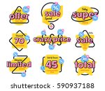 sale tag and discount banner... | Shutterstock .eps vector #590937188