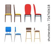 Colorful Chairs Icon Set. Home...