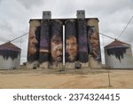 Small photo of Minyip, New South Wales, Australia, 11-11-2022, Silo art trail Sheep Hills silos