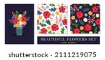 cute bouquet of flowers in a... | Shutterstock .eps vector #2111219075