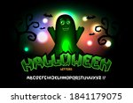 halloween font with cute ghost. ... | Shutterstock .eps vector #1841179075