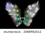 Illuminated angel wings on a...