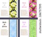 wedding invitation cards with... | Shutterstock . vector #186757595