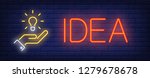 idea neon text with light bulb... | Shutterstock .eps vector #1279678678