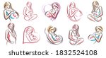 pregnancy and motherhood theme... | Shutterstock .eps vector #1832524108