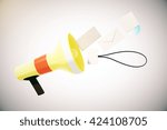 megaphone with badge  envelopes ... | Shutterstock . vector #424108705