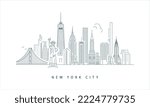 new york city skyline editable...