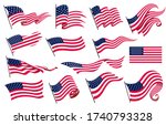 collection waving flags of the... | Shutterstock .eps vector #1740793328