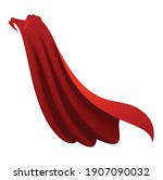 superhero red cape. scarlet... | Shutterstock .eps vector #1907090032