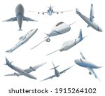 set of airplanes in different... | Shutterstock .eps vector #1915264102